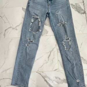 American Eagle distressed, straight leg jeans